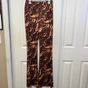 NWOT Tiger Print Flare Pants
